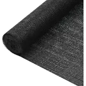 vidaXL Panneau de clôture noir 2x25 m HDPE 75 g/m