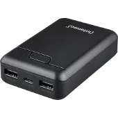 Intenso B10000 – Batterie externe 10 000 mAh, batterie portable, USB-C & 2× USB-A, indicateur LED, testée en Allemagne, noire