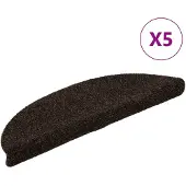 vidaXL Tapis d'escalier auto-adhésifs 30 pièces 56 x 17 x 3 cm Marron Demi-rond