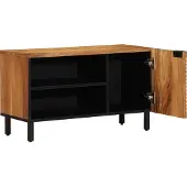vidaXL Meuble TV avec étagère, marron, 80 x 33 x 46 cm, bois massif de manguier