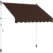 vidaXL Store à enroulement manuel, marron, 200 cm