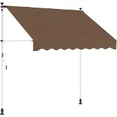 vidaXL Store à enroulement manuel, taupe, 350 cm