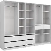 Vicco Armoire Elmo Blanc 100x200cm Lot de 3, Model 61357