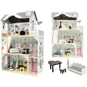 Kik - Maison de poupée en bois MDF + meubles 120cm XXL LED