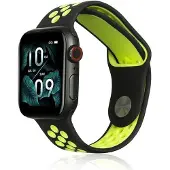 Noname pasek Apple Watch Sport Silicone 42444549mm czarno-limonkowy blacklime (Silicone), Sangles de montre, Multicolore, Noir