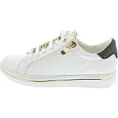 Marco Tozzi Baskets basses beige / brun foncé / blanc