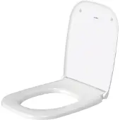 Duravit Siège de WC D-Code avec fermeture automatique, charnières en acier inoxydable, blanc
