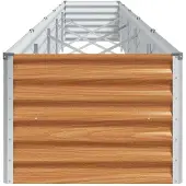 vidaXL Lit surélevé brun clair 485 x 50 x 36 cm Acier galvanisé