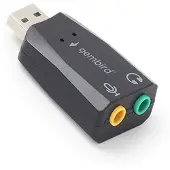Gembird SC-USB2.0-01 - USB 2.0 - 2 x 3.5mm - noir (USB 2.0), Carte son, Noir