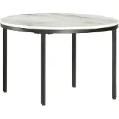 vidaXL Table basse blanche et noire Ø65 cm Véritable marbre