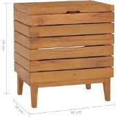 vidaXL Panier ¿¿ linge 40x30x45 cm Bois de teck massif