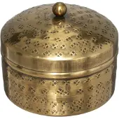 Aptel Lot de 2 Boîtes Déco en Métal "Oasis" 13cm Or