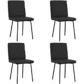 vidaXL Chaise de salle à manger 4 pcs. noir similicuir
