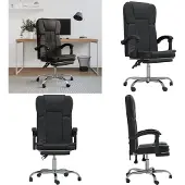 vidaXL Chaise de bureau avec fonction chaise longue noir similicuir