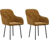 vidaXL Chaise de salle à manger 2 pcs. Marron velours