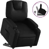 vidaXL Fauteuil relax avec releveur Noir Similicuir
