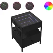 vidaXL Table basse avec Infinity-LED noir 40x40x51 cm