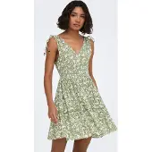 ONLY Robe d’été 'ONLFERNANDA' vert / blanc