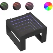 vidaXL Table basse avec Infinity-LED noir 50x53x30 cm