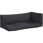 vidaXL Coussins de palette lot de 3 noir tissu