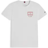 Tommy Hilfiger T-Shirt 'Outline Flag Logo' blanc