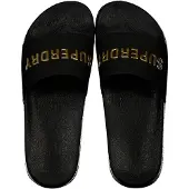 Superdry Premium Metallic Pool Slides Noir EU 38-39 Femme