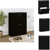 vidaXL Armoire à chaussures Noir 63x24x81 cm Bois d'ingénierie