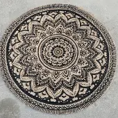 Dutch Lifestyle Tapis Jaipur Classic 150 cm Rond Beige et noir