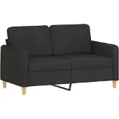 vidaXL Canapé à 2 places Noir 120 cm Tissu