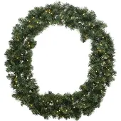 Everlands Couronne de sapin artificielle 50cm avec lumières LED vert / blanc chaud