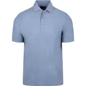 State of Art Polo Piqué Feuilles Bleu Clair