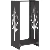 vidaXL Étagère à bois de chauffage Noir 40x30x80 cm Acier laminé à froid