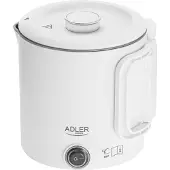Adler Bouilloire Compacte de Voyage AD 1388w, 0.8L, 650W, Blanc