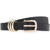 HUGO Ceinture en cuir italien avec boucle en métal doré