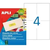 APLI Étiquettes d'adresse, 105 x 148,5 mm, jaunes