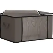 vidaXL Boîte de rangement avec fenêtre latérale transparente Gris