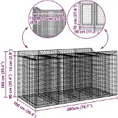 vidaXL Jardinière surélevée en gabions , 2 pièces, argent
