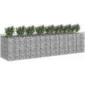 vidaXL Jardinière surélevée en gabions, 4 pièces, 400 x 100 x 100 cm, acier galvanisé