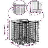 vidaXL - Jardinière surélevée en gabions, 2 pièces, 100 x 100 x 100 cm, acier galvanisé