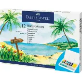 Faber-Castell Set van 12 aquarelverfdoosjes en penseel