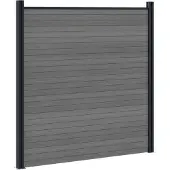 vidaXL Ensemble de clôture 180 x 186 cm en WPC et aluminium, gris