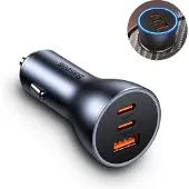 Baseus Chargeur De Voiture Contactor Pro 65w 2.4a 1xusb-a 2xusb-c