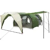 vidaXL Tente tunnel pour 6 personnes, verte, en polyester 185T avec revêtement PU