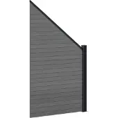 vidaXL Ensemble de clôture 95 x 180 cm en WPC et aluminium, gris