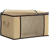 vidaXL Boîte de rangement avec fenêtre latérale transparente, couleur crème