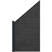vidaXL Ensemble de clôture 95 x 180 cm en WPC et aluminium noir