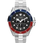 Timex Montre à affichage analogique bleu / rouge / argent