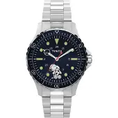 Timex Montre à affichage analogique noir / argent