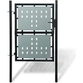 vidaXL Portail Simple De Clôture Noir 100x175 Cm