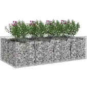 vidaXL - Jardinière surélevée en gabions, 2 pièces, 200 x 100 x 60 cm, acier galvanisé